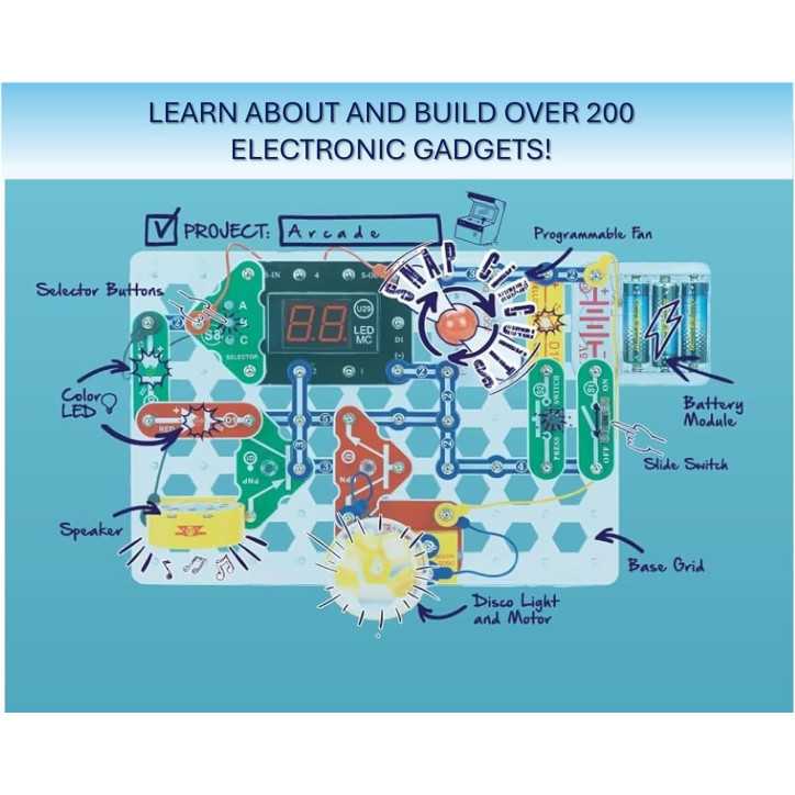 Snap Circuits Arcade: Build 200+ Electronic Games & STEM Projects! Fun, Safe, & Educational Snap Circuits Arcade: Build 200+ Electronic Games & STEM Projects! Fun, Safe, & Educational