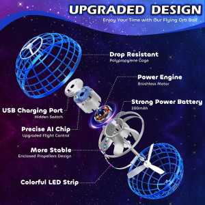 Tikduck Flying Orb Ball 2025 Mini Drone Toy - Hover Boomerang Spinner Gift