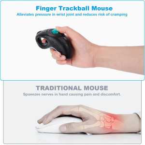 Welspo Wireless USB Finger Trackball Mouse with Laser Pointer