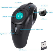 Welspo Wireless USB Finger Trackball Mouse with Laser Pointer