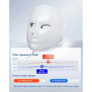 Masque LED NEWKEY : Thérapie Lumière Rouge & Bleue, 150 LEDs
