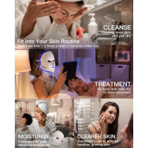 NEWKEY LED Face Mask: Red & Blue Light Therapy for Wrinkle & Acne Reduction - 150 LEDs, 10-Min Shut-Off