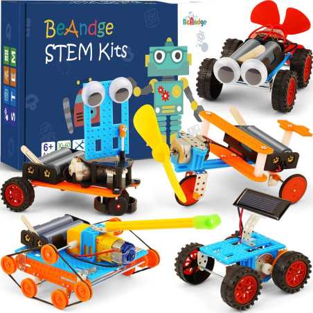 STEM Robotics Kit: 5-in-1 Science Toys for Kids 6-14 - Build Solar Car, Robot & More!