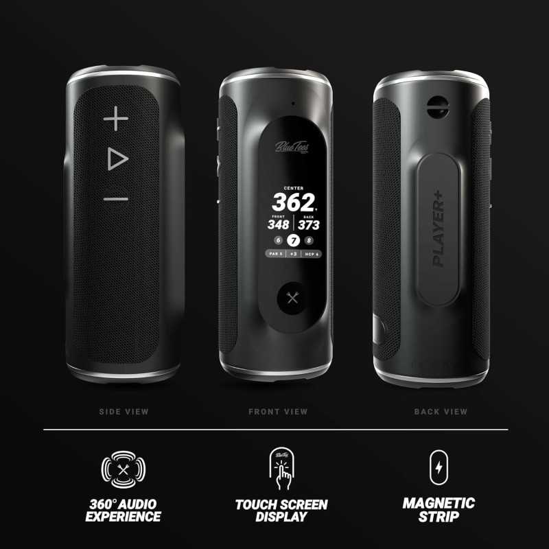 Blue Tees Golf GPS Speaker Écran Tactile 10h Batterie Noir