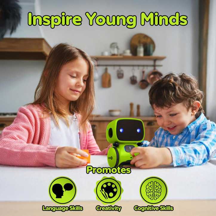 Contixo R1 Smart Robot Toy: Voice Control, Dancing, & Education for Kids 3-8 - Green