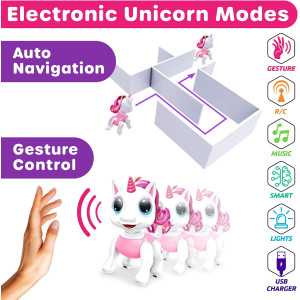 Jouet Robot Licorne Rose Télécommandé STEM pour Enfants