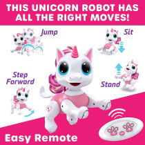 Jouet Robot Licorne Rose Télécommandé STEM pour Enfants