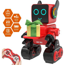 Robot Intelligent Interactif OKK : Contrôle Tactile et Vocal, Danse, Chante, Marche - Rouge