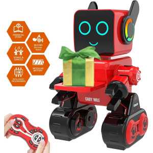 Interactive Robot Toy for Kids: Programmable, Dancing, Singing RC Robot - Red