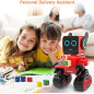 Robot Intelligent Interactif OKK : Contrôle Tactile et Vocal, Danse, Chante, Marche - Rouge