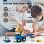 Hahaland Take Apart Trucks Robot Toy - 5-in-1 STEM Building Toy for 4-7 Year Old Boys, Birthday Gift