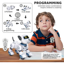 Programmable Remote Control Robot Dog Toy – Interactive Puppy for Kids 3-8