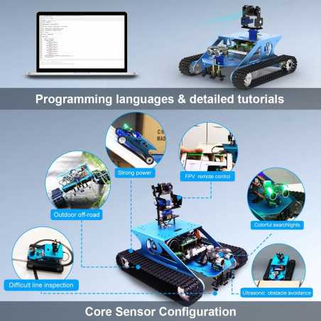 Yahboom AI Robot Tank Chassis Kit for Raspberry Pi 4B - DIY Robotics