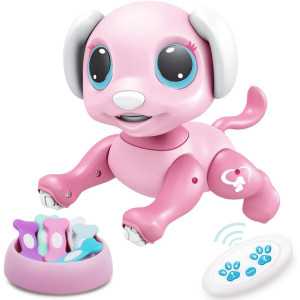 BIRANCO Chien Robot Rose Interactif – Cadeau Enfant 3-8 ans