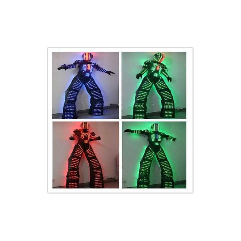 LED Robot Costume Suit | RGB Illuminated Dance Armor with Night Lights
