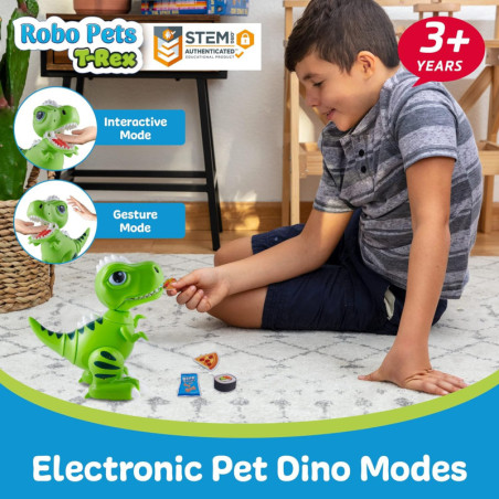 Robo Rex: Gesture Control Dinosaur Robot - STEM Toy, Walks, Dances, LED Eyes!