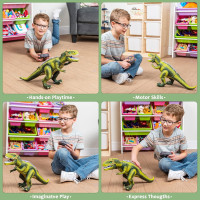 JOYIN Remote Control T-Rex Dinosaur Toy with Light & Roaring Sound