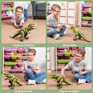 JOYIN Remote Control T-Rex Dinosaur Toy with Light & Roaring Sound