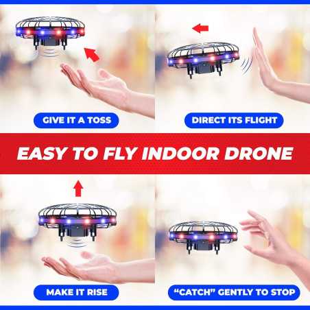 Drone Force1 Scoot LED - Mini Drone Sensor Mains Rouge/Bleu