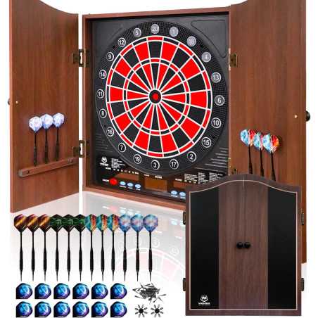 Jeu de Fléchettes Électronique LED: 34 Jeux, 8 Joueurs, 12 Fléchettes & 100 Embouts - Amusez-vous en Famille!