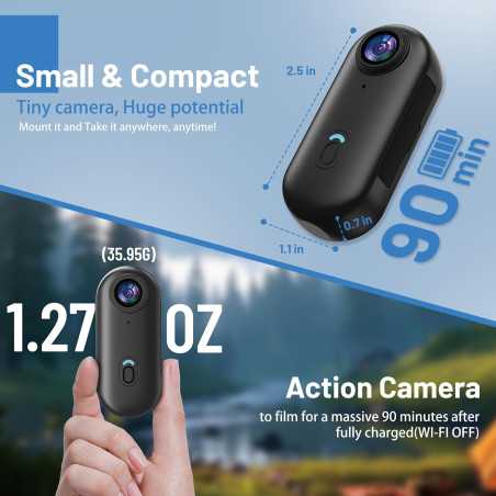 Mini Caméra dAction 4K 128Go: Capturez lAventure, Mains Libres!