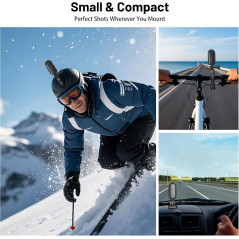 4K Mini Action Camera 128GB Waterproof POV Body Cam with Helmet Mount