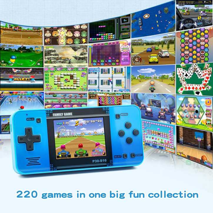 Console de Jeu Portable Rétro pour Enfants: 220 Jeux, Écran LCD, Batterie Rechargeable - Bleu Console de Jeu Portable Rétro pour Enfants: 220 Jeux, Écran LCD, Batterie Rechargeable - Bleu