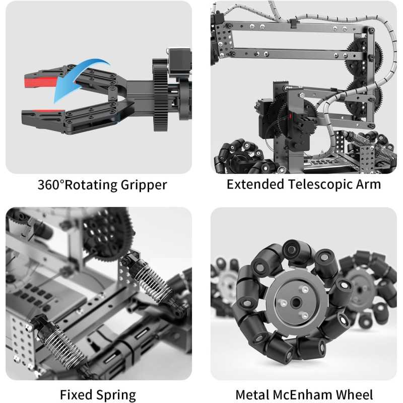 Robot Bras Robotique 360° Télécommandé - Kit STEM 103 pcs