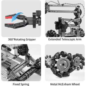 Flexible 103-Pc Robot Arm Kit with Remote Control & 360° Gripper - STEM Gift