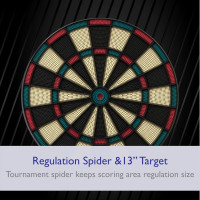 Fat Cat Electronic Dartboard 15+ Jeux, Auto-Score, Compact