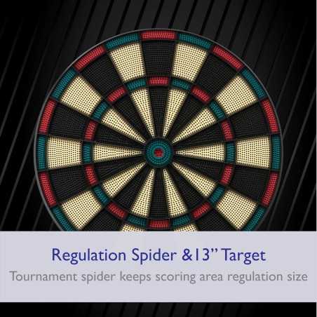 Fat Cat Electronic Dartboard 15+ Jeux, Auto-Score, Compact
