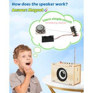 Build Your Own FM Radio Kit - STEM Projects for Teens & Kids Ages 8-16 - Fun Electronic Circuit Science Toy!