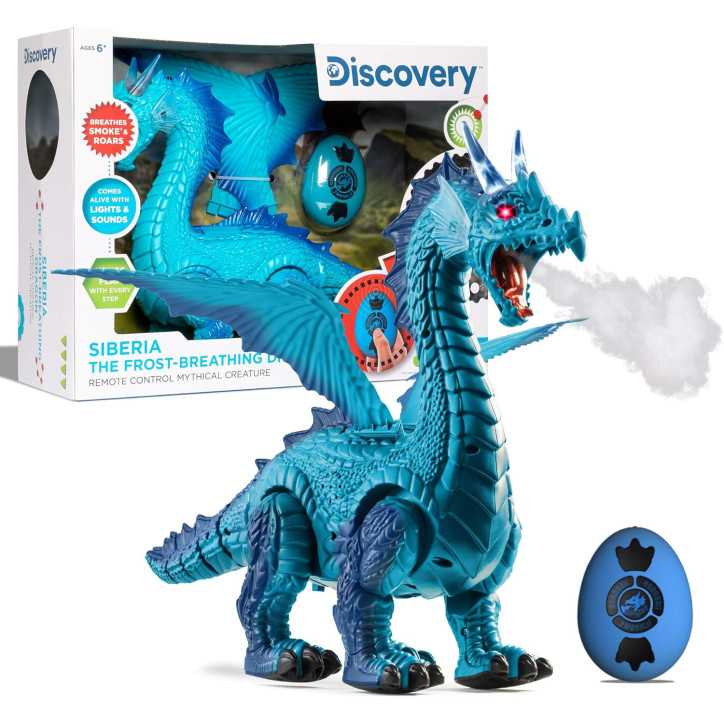 Dragon RC Cracheur de Vapeur Discovery Kids: Effets Sonores et Lumineux Réalistes!