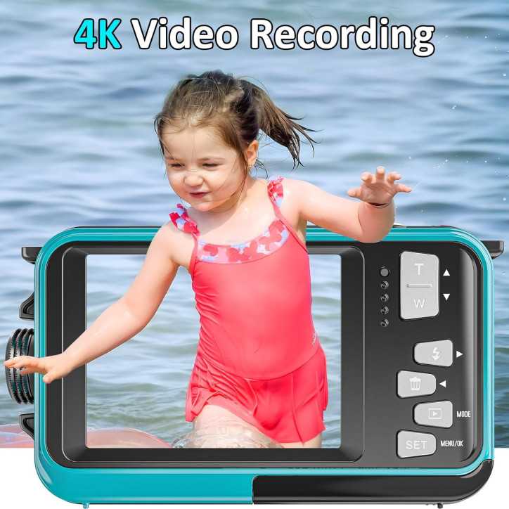 Caméra Étanche 4K 56MP Double Écran: Capturez Vos Aventures en Famille! Caméra Étanche 4K 56MP Double Écran: Capturez Vos Aventures en Famille!