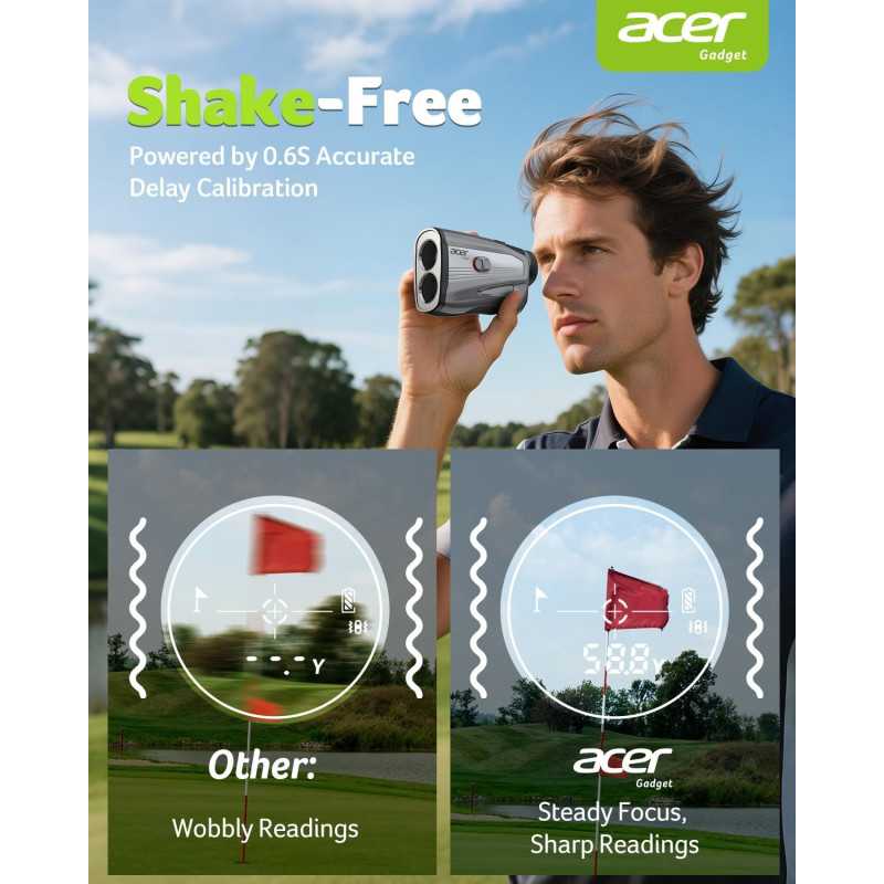 Acer Golf Rangefinder with Slope - 1200/1700Yards Laser, 6X Magnification