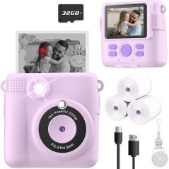 Instant Print Camera for Kids with 32GB Card - Perfect Gift for Ages 4-10
