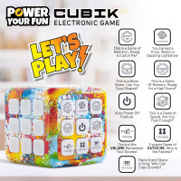 Cubik LED Flashing Memory Game - STEM Brain & Stress Relief Toy (Tie Dye)