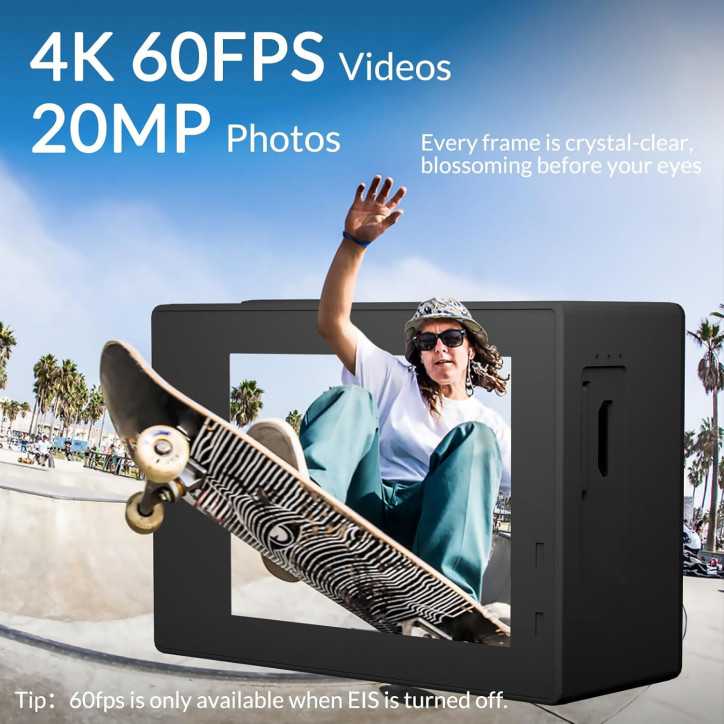 Icefox 4K Action Camera: Waterproof, 60FPS, 20MP, EIS, 5X Zoom & WiFi Remote - Perfect for Cycling & Diving! Icefox 4K Action Camera: Waterproof, 60FPS, 20MP, EIS, 5X Zoom & WiFi Remote - Perfect for Cycling & Diving!