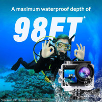 Icefox 4K Action Camera: Waterproof, 60FPS, 20MP, EIS, 5X Zoom & WiFi Remote - Perfect for Cycling & Diving!