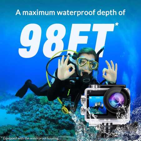 Icefox 4K Action Camera: Waterproof, 60FPS, 20MP, EIS, 5X Zoom & WiFi Remote - Perfect for Cycling & Diving!