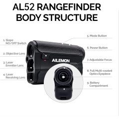Golf Laser Rangefinder 900Y Fast Focus with Slope & Vibration Mode