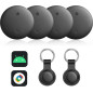 Lot de 4 Traceurs GPS Vodeson Find My Device - Localisation Android, Étanche IP67, Portée 100m, Alarme 90dB