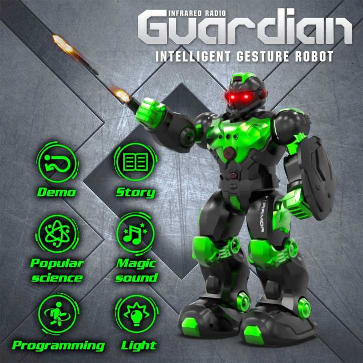 STEMTRON Robot Enfant Programmable : Détection Gestuelle, Danse et Chansons - Vert STEMTRON Robot Enfant Programmable : Détection Gestuelle, Danse et Chansons - Vert