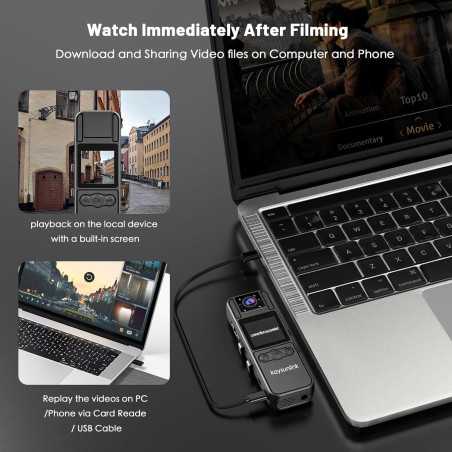 1080P FHD Mini Body Camera with Audio, 128GB Wearable Camcorder
