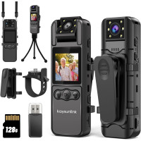 Mini Body Camera 1080P FHD - 128GB Wearable Camcorder for Sports & Security