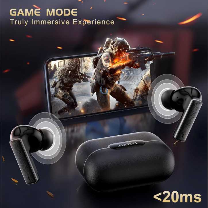 IAMJOY Low Latency Gaming Earbuds: ANC, 6 Mics, 35H Play - Perfect for Meta Quest, PS, Steam Deck!