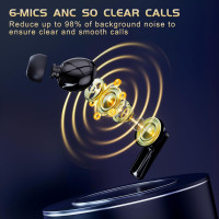 IAMJOY Low Latency Gaming Earbuds: ANC, 6 Mics, 35H Play - Perfect for Meta Quest, PS, Steam Deck!