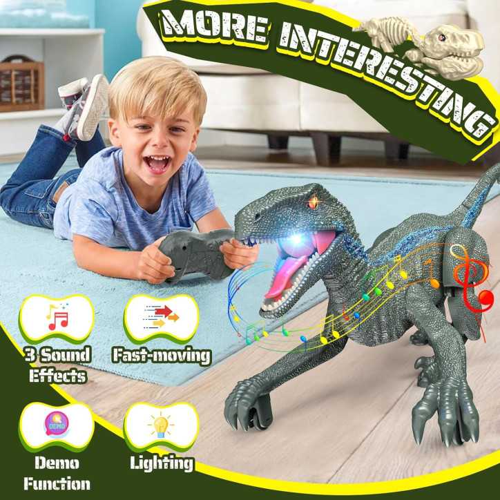 Roaring Fun! Remote Control Dinosaur Toy - Walks, Roars, and Lights Up!