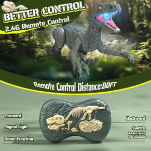 Dinosaure Télécommandé réaliste pour enfants 3-5 ans: Rugissements, mouvements, et aventure Jurassique!