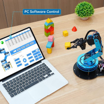 6DOF Robotic Arm Kit with 5 Servos, Claw & PC APP Control Tutorial